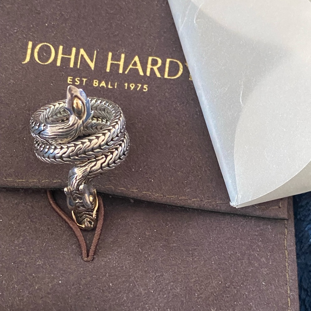 John Hardy Sterling Silver & 18k Gold Legends of Naga Dragon Ring Size 7